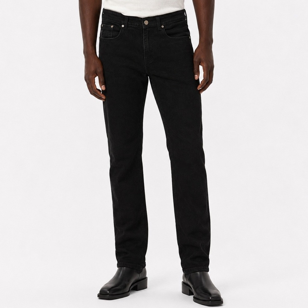 Armani Jeans Denim Pants Mens 32 Black Skinny Straight Jeans Stone Washed